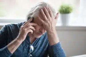 frustrated old mature retired man